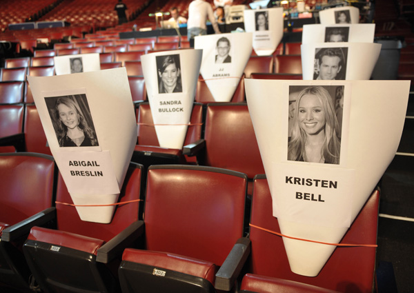 Seat order for the 18th Annual MTV Movie Awards
